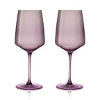 Reserve Nouveau Crystal Wine Glasses in Violet, Set of 2