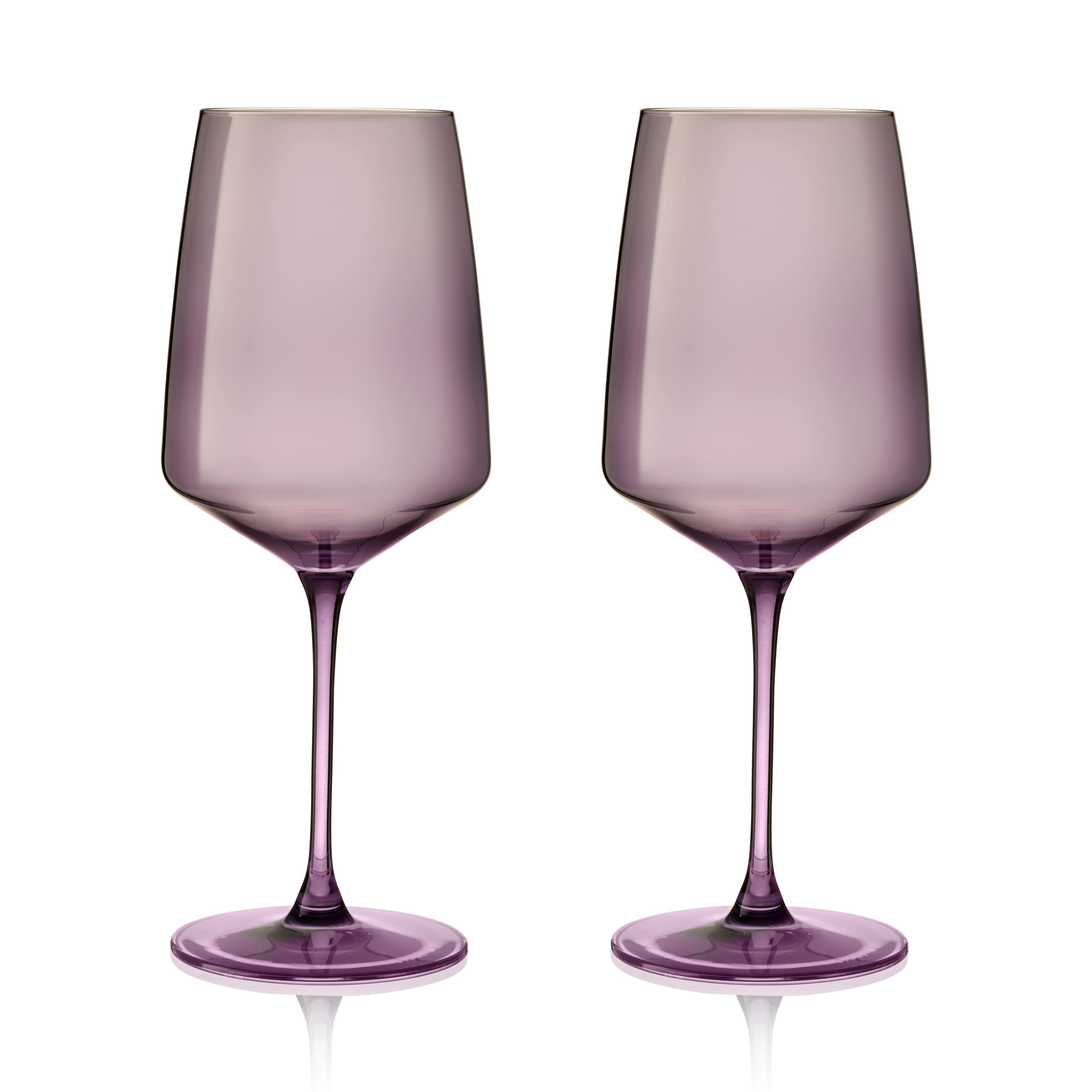 Reserve Nouveau Crystal Wine Glasses in Violet, Set of 2