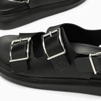 Alexander Mc Queen Black Leather Sandal