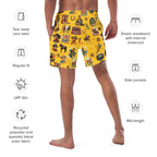 Baha Ranch YEEHAW Vintage Cowboy Collage Western Swim Trunks Shorts