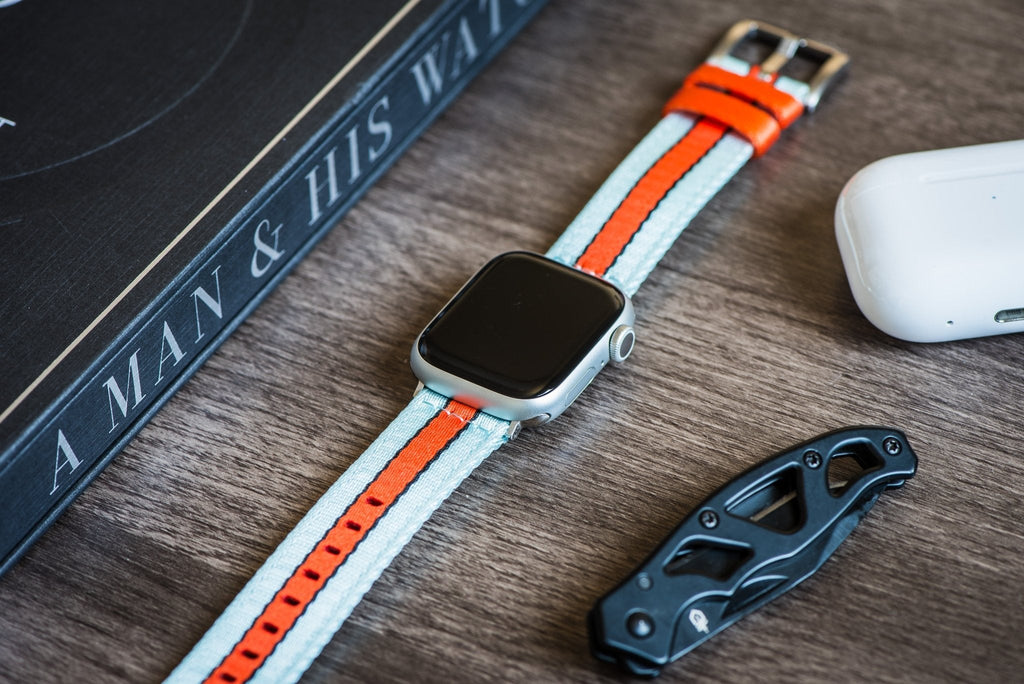 Alpha2 Band - For Apple Watch - Racing Stripe - Blue Orange Black