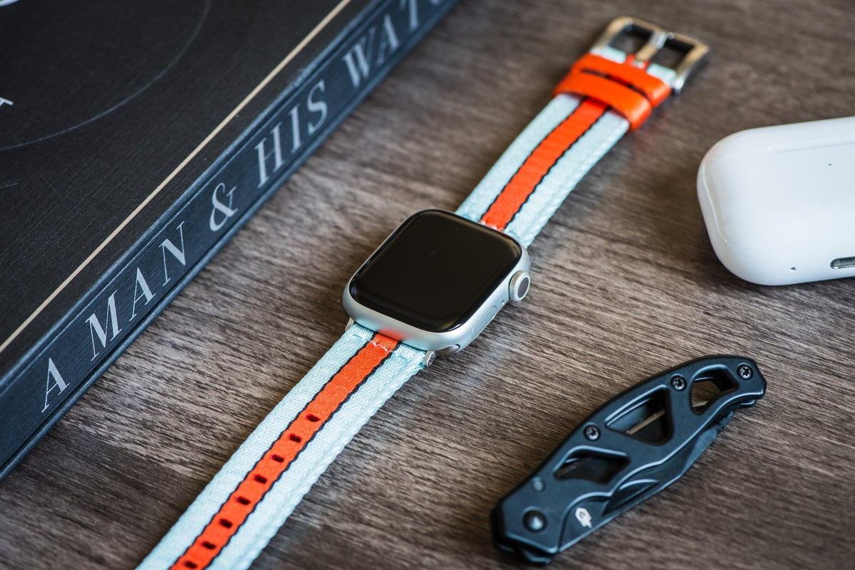 Alpha2 Band - For Apple Watch - Racing Stripe - Blue Orange Black