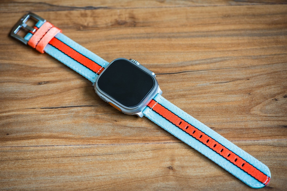 Alpha2 Band - For Apple Watch - Racing Stripe - Blue Orange Black