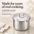 5-Ply Stainless Stock Pot with Lid, 7-Qt
