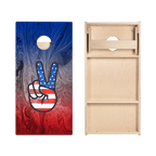 American Flag Peace Sign Star Cornhole Boards