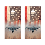 American Flag With Jet Star Cornhole Boards
