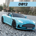 1:32 720S DB12 Alloy Sports Cars Model Toys Doors Opened Sound Light Pull Back Rubber Tires Miniature Vehices Toy for Kids Gifts