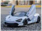 1:32 720S DB12 Alloy Sports Cars Model Toys Doors Opened Sound Light Pull Back Rubber Tires Miniature Vehices Toy for Kids Gifts