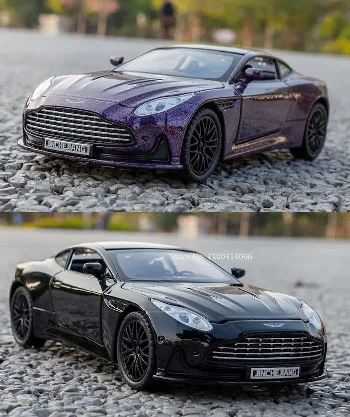 1:32 720S DB12 Alloy Sports Cars Model Toys Doors Opened Sound Light Pull Back Rubber Tires Miniature Vehices Toy for Kids Gifts