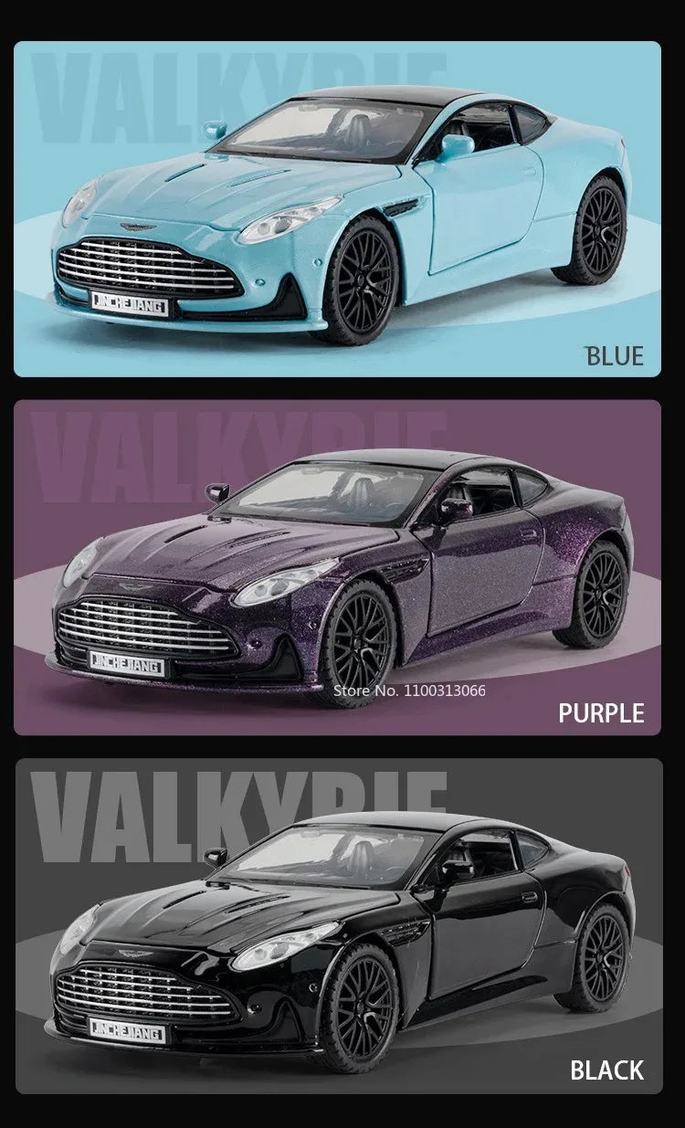 1:32 720S DB12 Alloy Sports Cars Model Toys Doors Opened Sound Light Pull Back Rubber Tires Miniature Vehices Toy for Kids Gifts