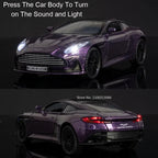 1:32 720S DB12 Alloy Sports Cars Model Toys Doors Opened Sound Light Pull Back Rubber Tires Miniature Vehices Toy for Kids Gifts