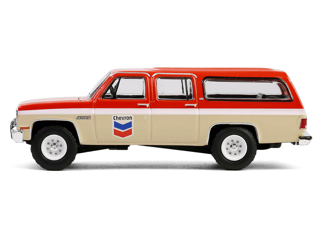 1988 GMC Suburban Sierra Classic C10 "Chevron" Orange and Beige with White Stripes "Chevron Special Edition" Series 1 1/64 Diecast Model Car by Greenlight