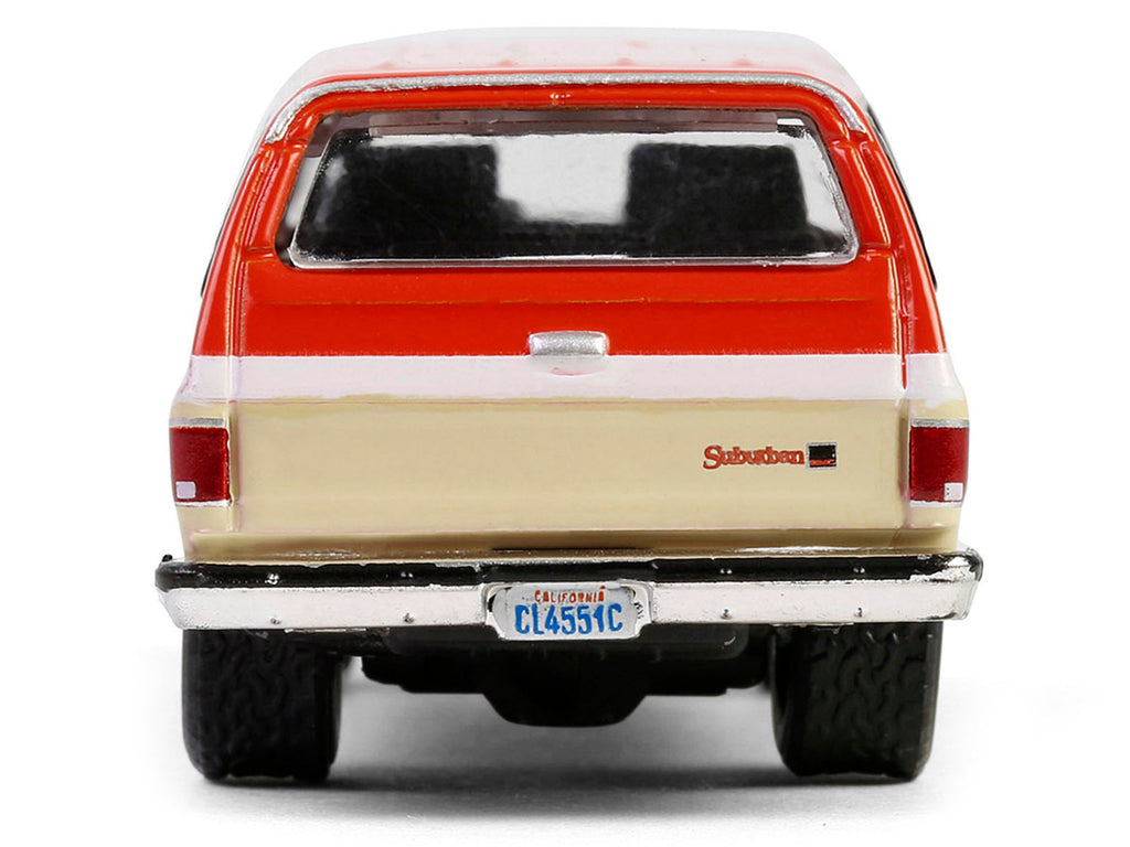 1988 GMC Suburban Sierra Classic C10 "Chevron" Orange and Beige with White Stripes "Chevron Special Edition" Series 1 1/64 Diecast Model Car by Greenlight