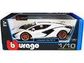 Lamborghini Sian FKP 37 White with Copper Wheels 1/18 Diecast Model Car by Bburago