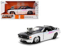 1970 Ford Mustang Boss 429 Black and White with Graphics "Bigtime Muscle" Series 1/24 Diecast Model Car by Jada