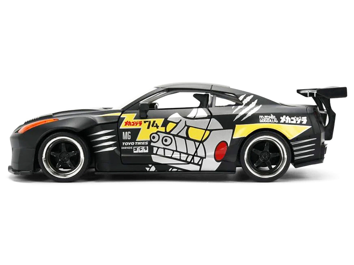 2009 Nissan GT-R (R35) Ben Sopra Matt Black with "Mechagodzilla" Graphics "Hollywood Rides" Series 1/24 Diecast Model Car by Jada