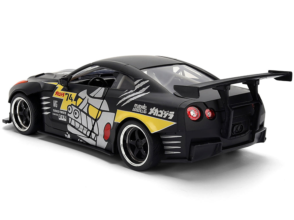 2009 Nissan GT-R (R35) Ben Sopra Matt Black with "Mechagodzilla" Graphics "Hollywood Rides" Series 1/24 Diecast Model Car by Jada