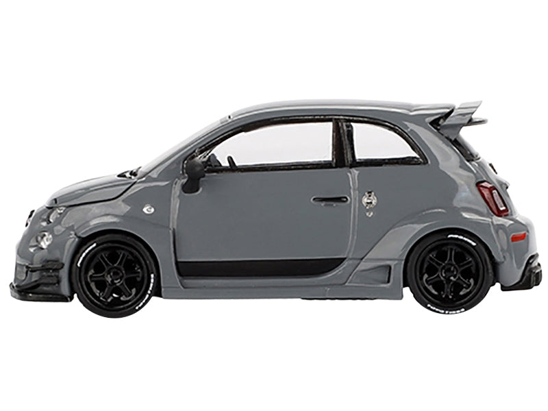 ABARTH 595 #49 "LB-Works x Abas Works" Gray Limited Edition 1/64 Diecast Model Car by Mini GT