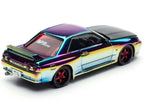Skyline GT-R (BNR32) RHD (Right Hand Drive) Chameleon Chrome with Carbon Hood "APA XPO 2025 Exclusive 1/64 Diecast Model Car by Pop Race