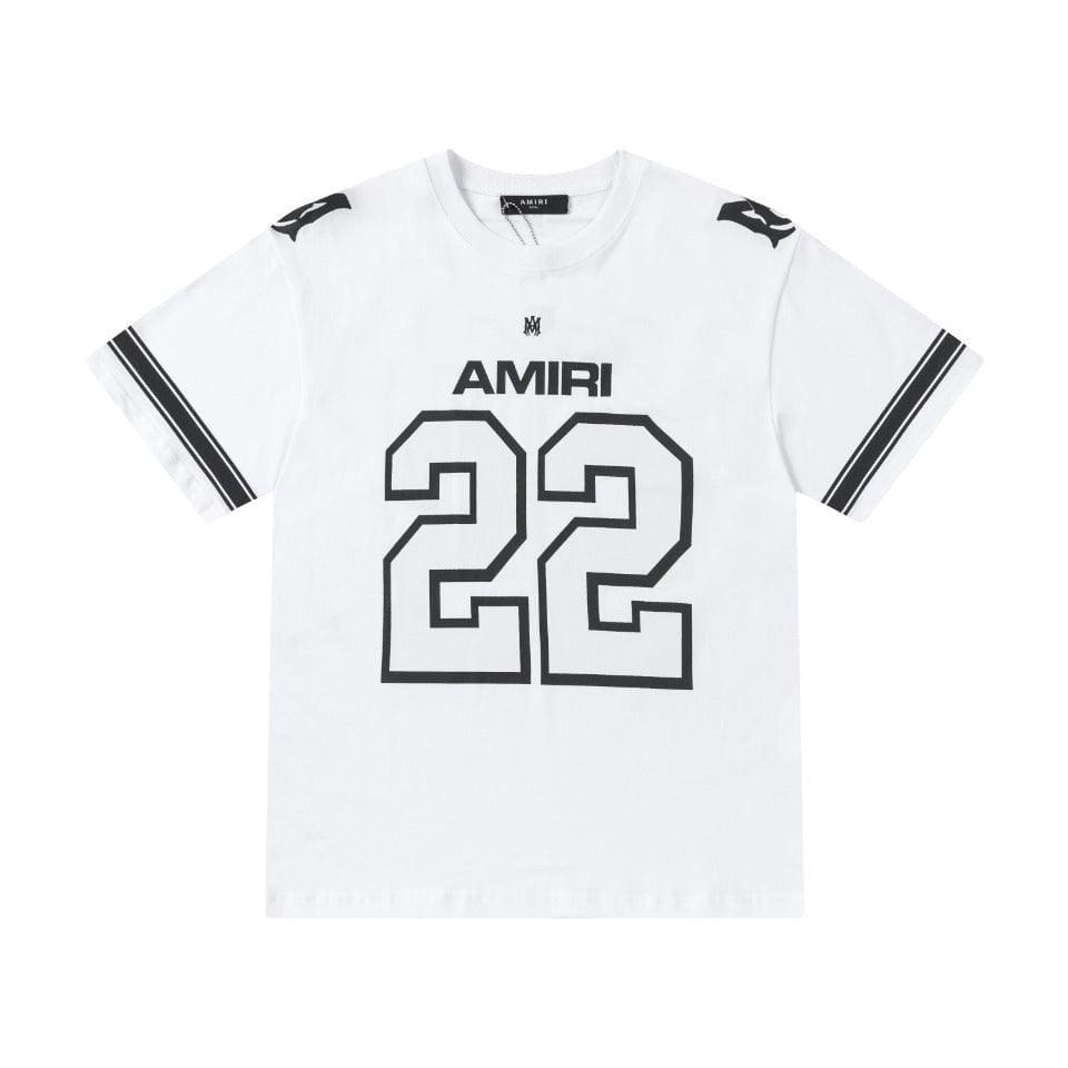 Amiri 22 White & Black T-Shirt Without Collar