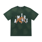 Amiri Lion Green T-Shirt Without Collar