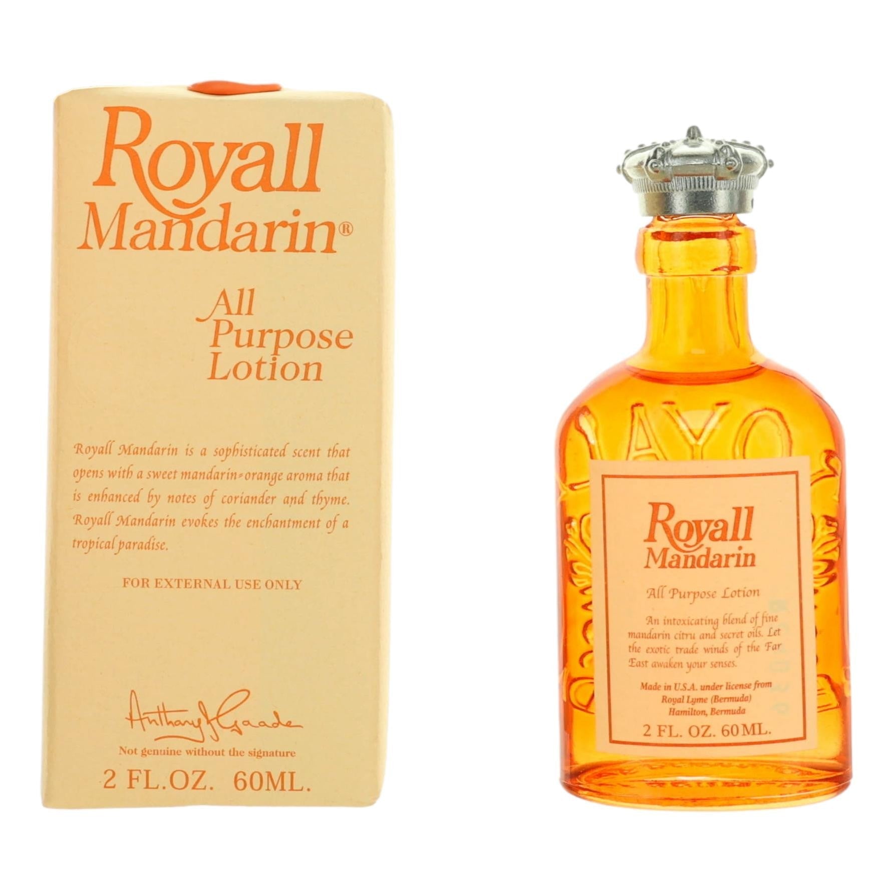 Royall Mandarin, 2 oz All Purpose Lotion for Men