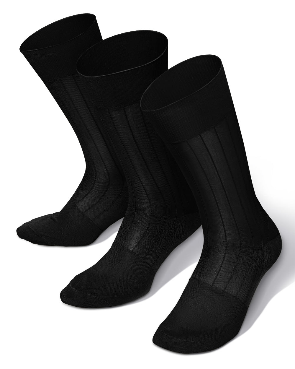 Vittorio Farina Men's Ribbed Shear Nylon Anklet Dress Socks