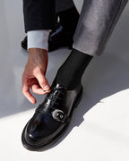 Vittorio Farina Men's Ribbed Shear Nylon Anklet Dress Socks