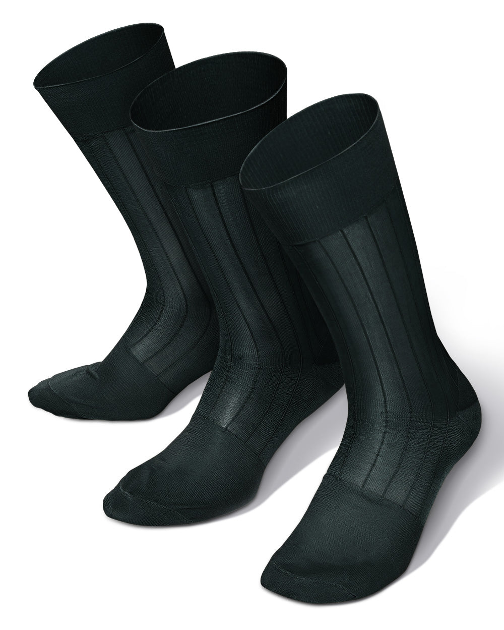 Vittorio Farina Men's Ribbed Shear Nylon Anklet Dress Socks