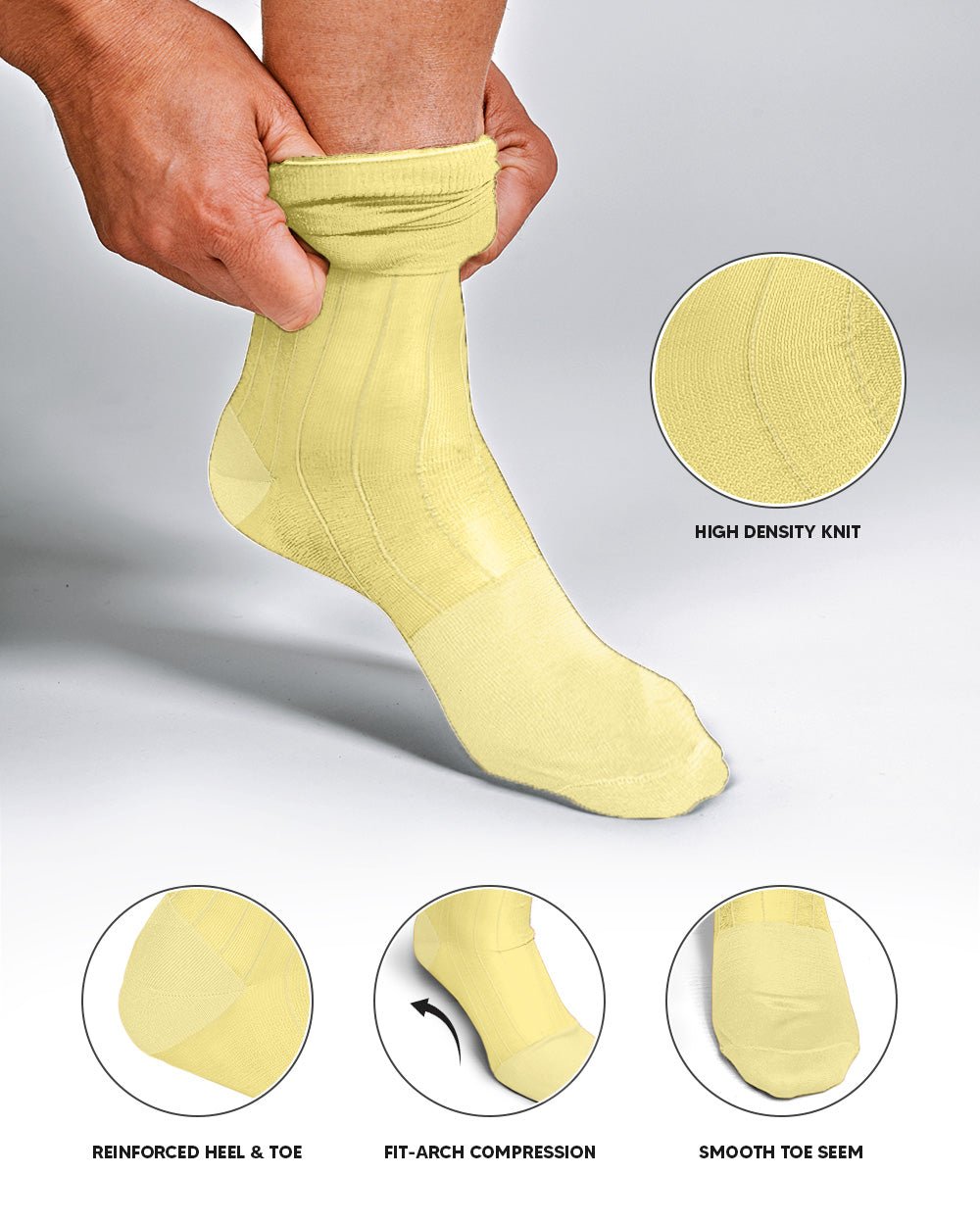 Vittorio Farina Men's Ribbed Shear Nylon Anklet Dress Socks