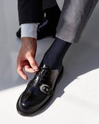 Vittorio Farina Men's Ribbed Shear Nylon Anklet Dress Socks