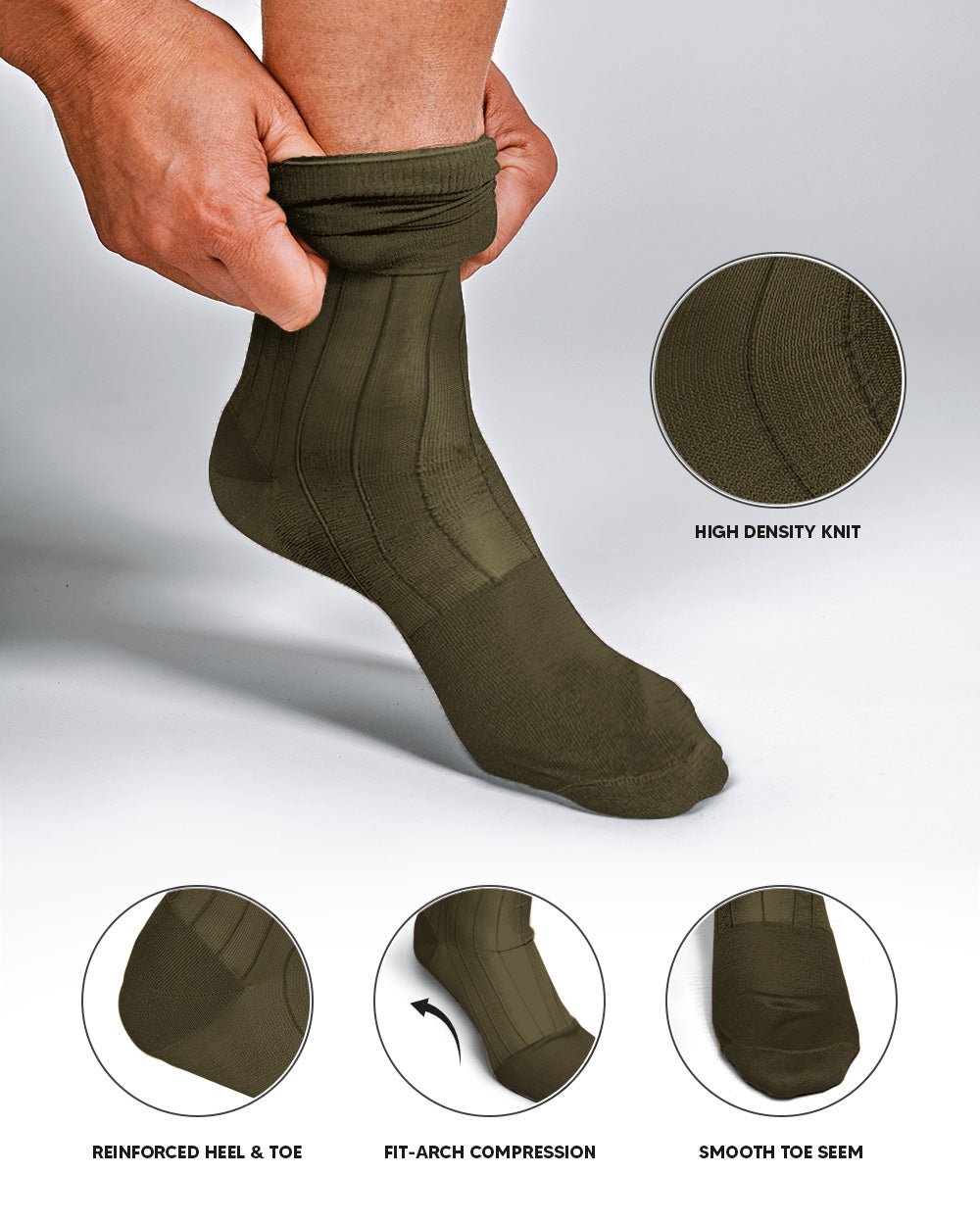 Vittorio Farina Men's Ribbed Shear Nylon Anklet Dress Socks