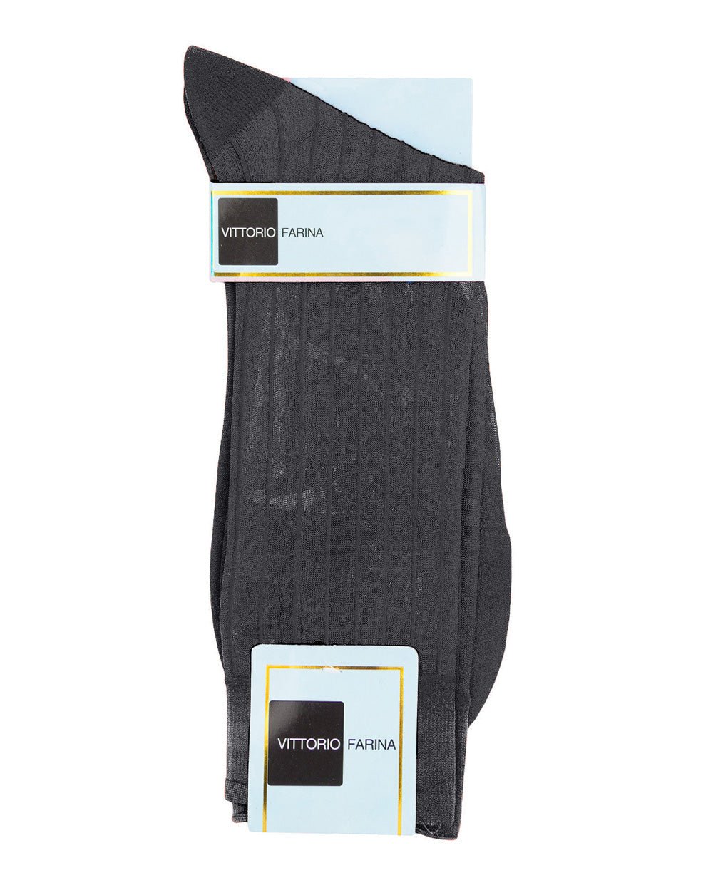 Vittorio Farina Men's Ribbed Shear Nylon Anklet Dress Socks