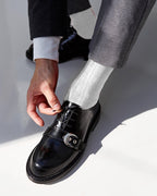 Vittorio Farina Men's Ribbed Shear Nylon Anklet Dress Socks