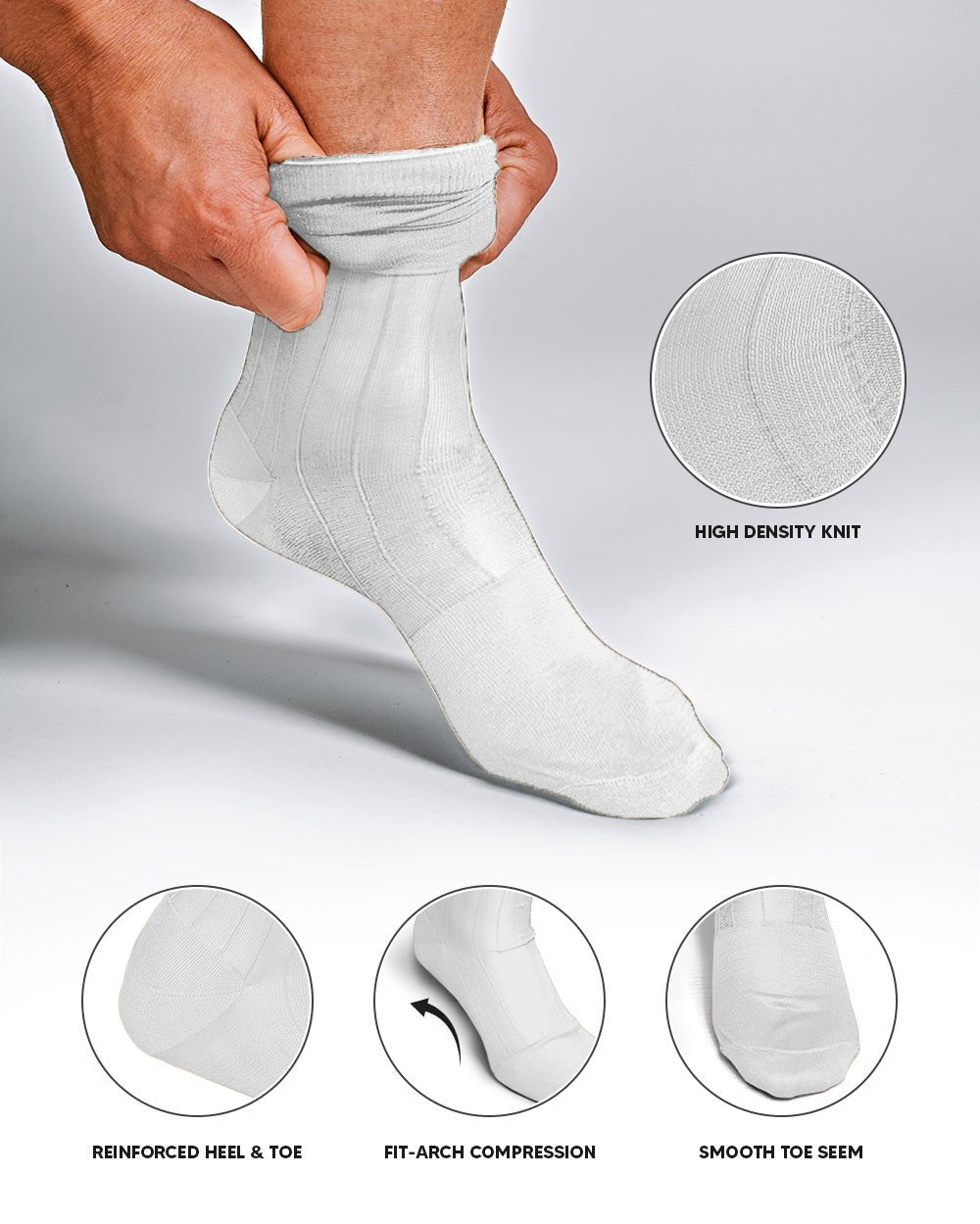 Vittorio Farina Men's Ribbed Shear Nylon Anklet Dress Socks