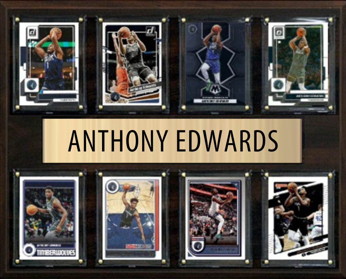 Anthony Edwards #1 Plaque 8 Cards Hoops Prizm Donruss 2025 2024 2022 Minnesota Timberwolves