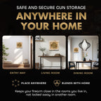 White Wild Flower Compact Gun Cabinet with Hidden Magnetic Lock