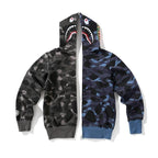 APE Color Camo Crazy Shark Full Zip Hoodie A Bathing Ape