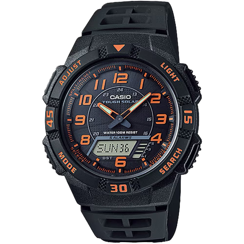 Casio Men's Sport Watch with Black and Orange Dial - AQS-800W-1B2V