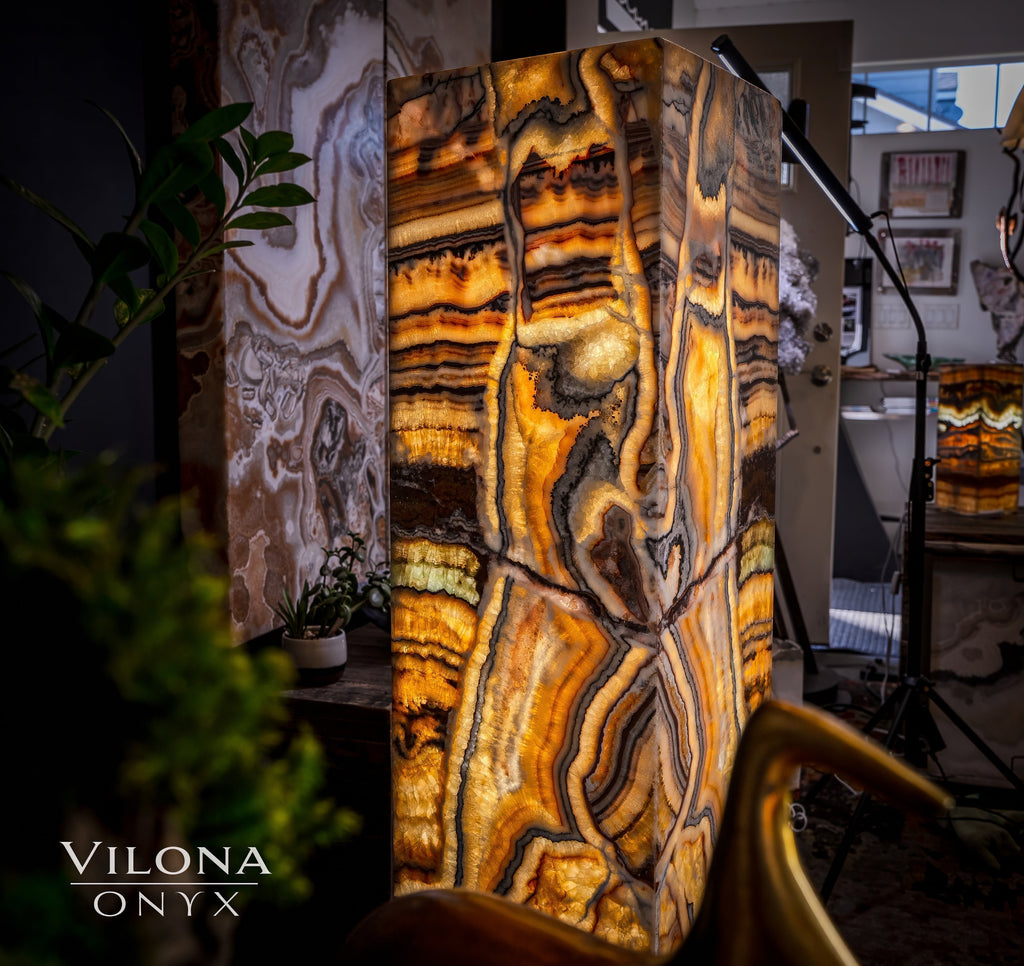 Aqua Onyx Floor Lamp - Medium - 49"H x 12"W - Square - #2