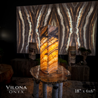 Aqua Onyx Lamp (Small Square Table Lamp #56)