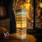 Aqua Onyx Square Table Lamp (Small #61)