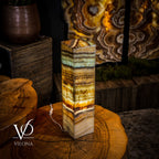 Aqua Onyx Square Table Lamp (Small #61)