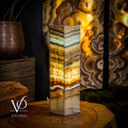 Aqua Onyx Square Table Lamp (Small #61)