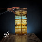 Aqua Onyx Square Table Lamp (Small #63)
