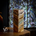 Aqua Onyx Table Lamp - Small - (18" Tall, 6x6" Closed Top Square #68)