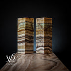 Aqua Onyx Square Table Lamp (Small Pair #65)