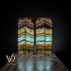 Aqua Onyx Square Table Lamp (Small Pair #66)