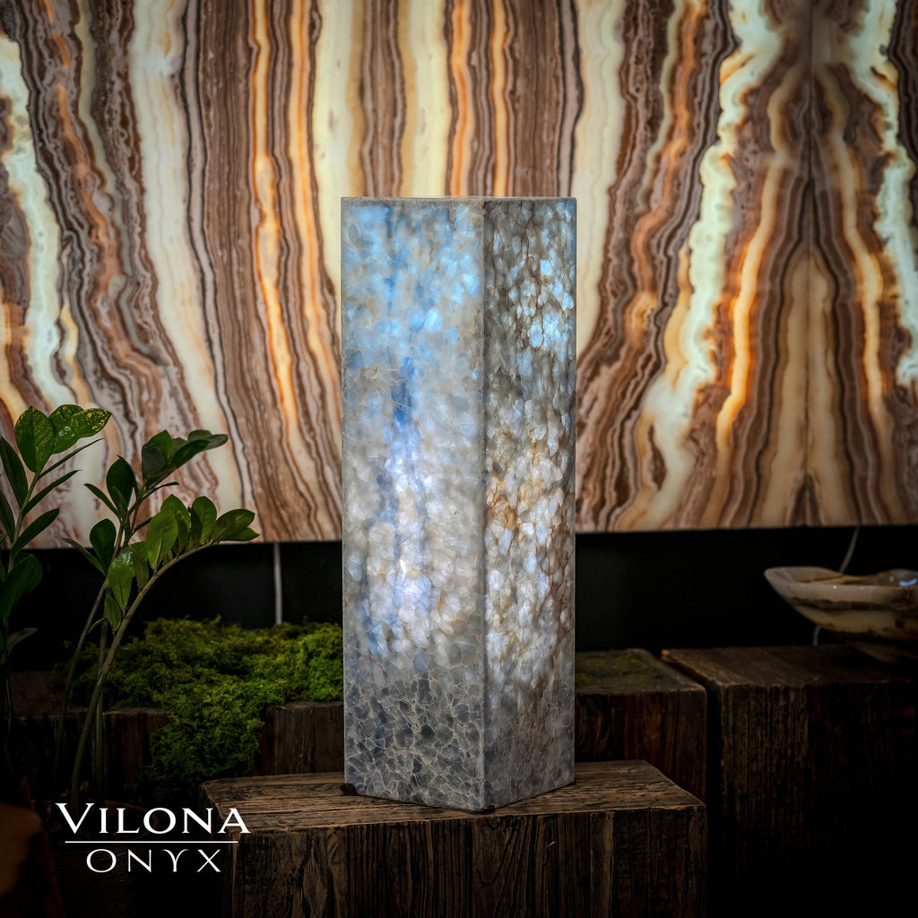 Arctic Onyx Floor Lamp - Small - 27.5"H x 8"W - Square - #1