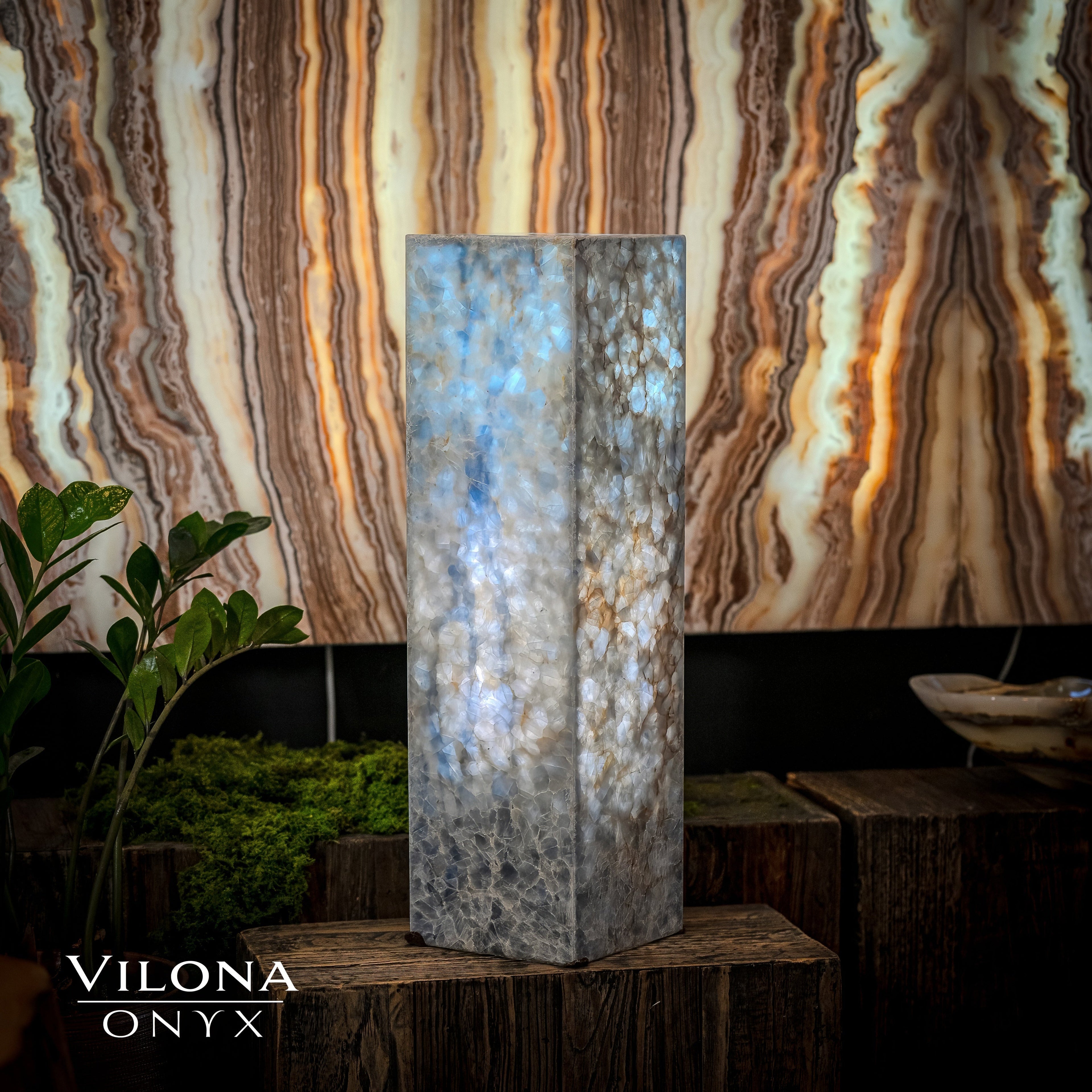 Arctic Onyx Floor Lamp - Small - 27.5"H x 8"W - Square - #1